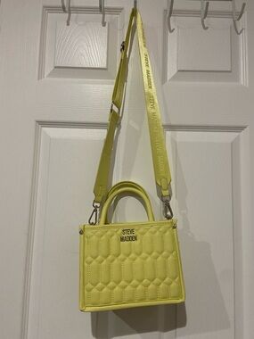Steve Madden Neon Yellow Quilted Mini Crossbody